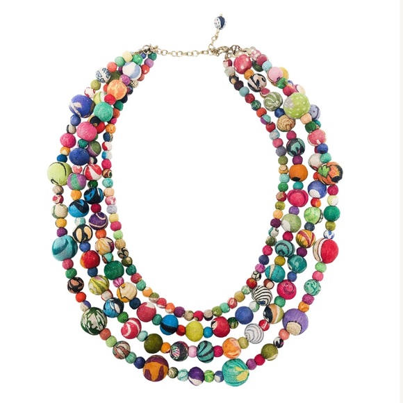 ♦️World Finds kantha 4-tier necklace.♦️♦️♦️♦️♦️ - Picture 7 of 9